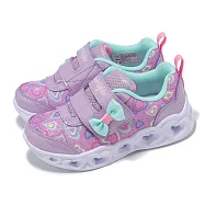 Skechers 燈鞋 S Light-Heart Lights 小童 學步鞋 紫 藍 魔鬼氈 閃燈 發光 休閒鞋 303258NLVMT 14cm LAVENDER/MULTI