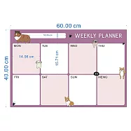 【WTB磁鐵白板】小狗 月曆/週曆/塗鴉/塗鴉/記事行事曆白板 冰箱磁鐵白板- 小狗週曆40x60cm