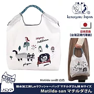 【Kusuguru Japan】日本眼鏡貓 買一送一買就送海綿刷3件組 防潑包 手拿包 斜背包 刺繡尼龍購物袋(多款任選) -防潑刺繡購物袋-A款