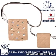 【Kusuguru Japan】日本眼鏡貓 買一送一買就送海綿刷3件組 防潑包 手拿包 斜背包 刺繡尼龍購物袋(多款任選) -肩背斜背兩用包-H款