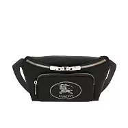 BURBERRY Orkney戰馬LOGO尼龍腰包 黑色