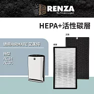 適用 AIRMATE 艾美特 AC34 AC36 電漿離子空氣清淨機 HEPA+活性碳 濾網 濾芯 濾心