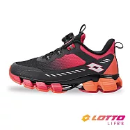 【LOTTO 義大利】童鞋 X5-XPOWER 避震跑鞋- 22.5cm 黑/紅