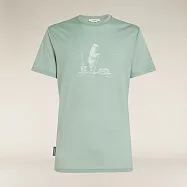 【紐西蘭Icebreaker】男 Tech Lite 圓領短袖上衣(熊熊划槳)-150 L 若芽綠