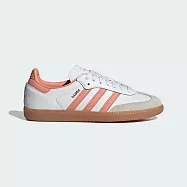 Adidas Samba OG W [IG5932] 女 運動休閒鞋 復古 德訓鞋 舒適 百搭 膠底 白 橘 23.5cm 白/橘