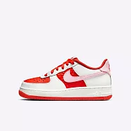 Nike Air Force 1 BG [HV5165-121] 大童 運動休閒鞋 情人節 愛心 舒適 穿搭 白紅 23.5 白/紅