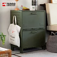 【日本天馬】Fits 加寬型可層疊置物收納櫃(附洞洞板)-DIY- 軍綠