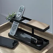 【H&R安室家】多功能遙控器收納置物架 BM18 (桌上置物架/小物收納架/桌面收納盒) 黑色