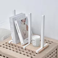 【H&R安室家】木紋質感桌上收納書架 雜誌架 MA28 (書架/雜誌收納架/辦公書架/書檔) 白色