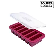 【Souper Cubes】多功能食品級矽膠保鮮盒-酒紅色 6格