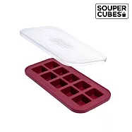 【Souper Cubes】多功能食品級矽膠保鮮盒-酒紅色 10格