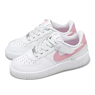Nike 童鞋 Force 1 Low EasyOn PS 中童 白 粉紅 小白鞋 魔鬼氈 休閒鞋 IH4498-115 19cm WHITE/PINK