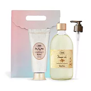 SABON 絲綢Q彈肌必備組[沐浴油500ml+絲綢身體乳液200ml]-多味道可選-國際航空版 綠玫瑰