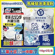 日本Kobayashi小林製藥-Bluelet強力發泡免刷洗馬桶清潔粉110gx2包/盒(坐式馬桶泡沫消臭清潔劑,黑霉尿漬凹槽去汙淨白洗劑,靜置型潔廁用品)