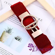 【Decoy】氣質百搭 OT扣鬆緊彈力修身腰封/ 紅色