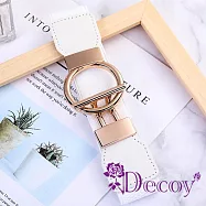 【Decoy】氣質百搭 OT扣鬆緊彈力修身腰封/ 白色
