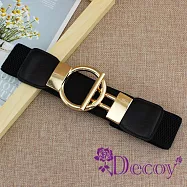 【Decoy】氣質百搭 OT扣鬆緊彈力修身腰封/ 黑色