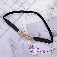 【Decoy】扭結相繫 彈力修身皮革細腰封/黑