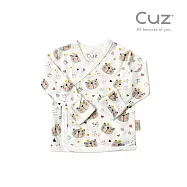 Cuz 竹纖維有機棉肚衣 0-3m 薄款新生兒紗布衣 (多款任選) 戴皇冠的熊