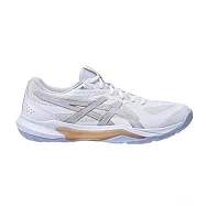 Asics GEL-Tactic 13 2E [1073A084-102] 女 排球鞋 寬楦 穩定 包覆 回彈 白 金 25.5cm 白/金