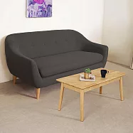 Homelike 喜家居亞麻布沙發茶几二件組-深灰色(2425)