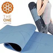 【The One】絕美限定 環保TPE正位線雙色瑜珈墊 8mm 贈背帶+透氣網袋 (四色任選) 藍色