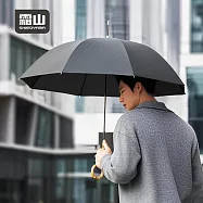 【日本霜山】復古竹柄8骨晴雨兩用大傘面雨傘- 黑