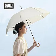 【日本霜山】復古竹柄8骨晴雨兩用大傘面雨傘- 象牙白