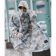 日本 KiU 第二代 標準成人有袖斗篷雨衣 內側TPU防水膜 耐水壓20000mm H2O 噴墨迷彩 404-509
