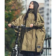 日本 KiU 第二代 標準成人有袖斗篷雨衣 內側TPU防水膜 耐水壓20000mm H2O 軍綠色 404-906