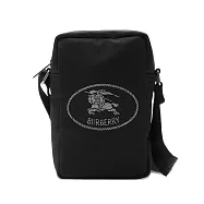 BURBERRY Orkney戰馬LOGO尼龍相機包 黑色
