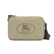 BURBERRY Orkney戰馬LOGO尼龍斜背包 米色