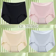 CS22 夏季胖MM高腰大碼款冰絲花邊內褲5色(2XL) -8入組 A款 黑+粉+膚+藍