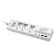 Palladium帕拉丁 【附夾具】4開3插3P 45W 氮化鎵USB超級閃充延長線 C-67P65NC