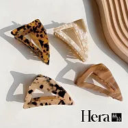【Hera 赫拉】韓式氣質鏤空三角形醋酸鯊魚夾 H112122610 米白+琥珀