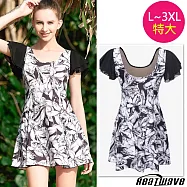 Heatwave熱浪 加大特大泳裝 萊克連身裙 黑白嬌娃(L-3XL) 黑白-L