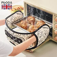 【英國FGODA】連體式棉麻隔熱防燙手套-多款可選- 黑框圖