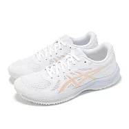 Asics 排球鞋 Upcourt 6 女鞋 白 金 入門款 室內運動 羽排鞋 亞瑟士 1072A107103 28cm WHITE/CHAMPAGNE