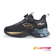 【LOTTO 義大利】童鞋 SP800 轉扣 輕量極避震跑鞋- 22cm 金屬黑