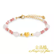 【金品坊】黃金手鍊心願相守赴夢手鍊 粉映悸動