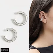 SHASHI 紐約品牌 MICRO PAVE 微鑲鋯石耳扣組|不穿耳洞的優雅選擇