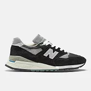 New Balance [U998BL] 男 休閒鞋 經典 復古 D楦 NB 998 美製 麂皮 舒適 百搭 穿搭 黑銀 24.5cm 黑/銀