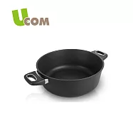 【瑞康屋UCOM】丹麥黑魔法晶鑽不沾雙耳湯鍋28cm無蓋(電磁爐可用)