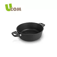 【瑞康屋UCOM】丹麥黑魔法晶鑽不沾雙耳湯鍋24cm無蓋(電磁爐可用)