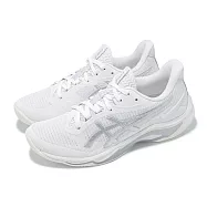 Asics 排球鞋 Netburner Ballistic FF 4 女鞋 男鞋 白 灰 緩衝 室內運動 亞瑟士 1052A083100 23.5cm WHITE/PURE SILVER