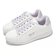 Fila 休閒鞋 Inheritance 3 女鞋 白 紫 低筒 皮革 小白鞋 斐樂 5C923Z199 23cm WHITE/PURPLE