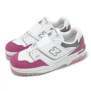 New Balance 休閒鞋 550 中童 小朋友 白 紫 復古 魔鬼氈 運動鞋 NB PHB550CK-M 19cm WHITE/PURPLE