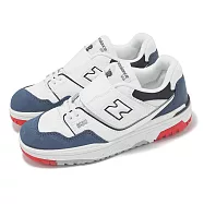 New Balance 休閒鞋 550 中童 小朋友 白 藍 復古 魔鬼氈 運動鞋 NB PHB550CN-M 18.5cm WHITE/NAVY