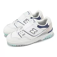 New Balance 休閒鞋 550 中童 白 藍 魔鬼氈 復古 小朋友 運動鞋 NB PHB550WA-M 17cm WHITE/NAVY