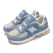 New Balance 休閒鞋 2002 寬楦 中童 小朋友 米 藍 魔鬼氈 緩衝 運動鞋 NB PV2002U-W 19cm BEIGE/BLUE